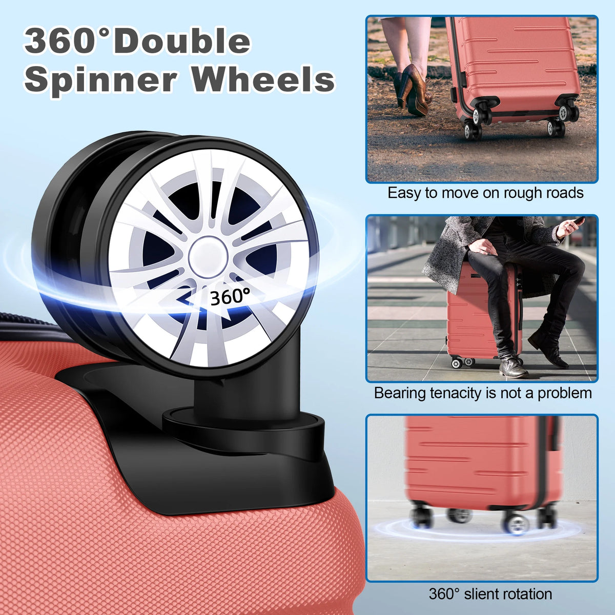 3 Piece Hardshell Lightweight Spinner Luggage Set W784