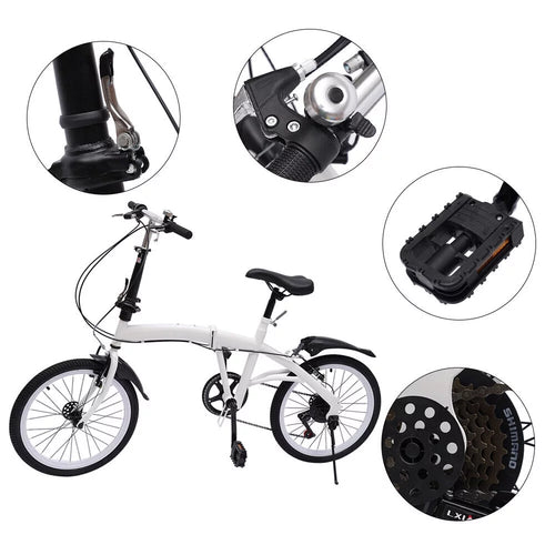 20-inch Folding Bike 7 Speed White Z240