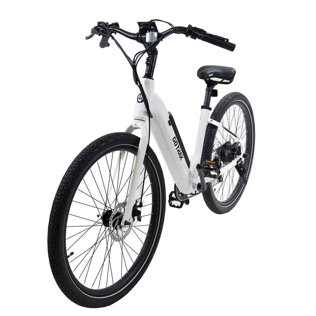 White 27.5" 350W Step Thru Electric Bike Z1378