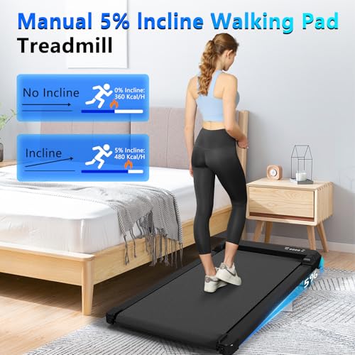 3-in-1 Walking Pad with Incline, 2.5 HP Under Desk Treadmill, 265 LBS Compact Treadmill with LED Display A7924