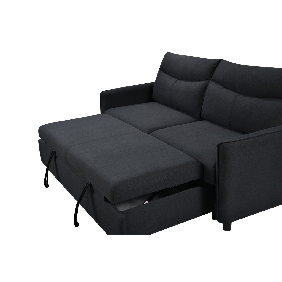 Black Convertible Sleeper Sofa Bed Y673