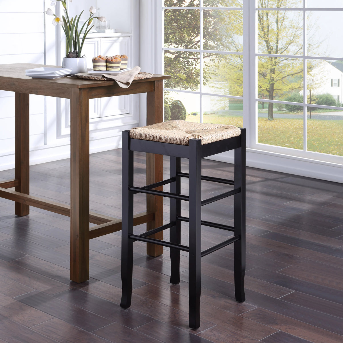 29in. Backless Wood Bar Stool T848872