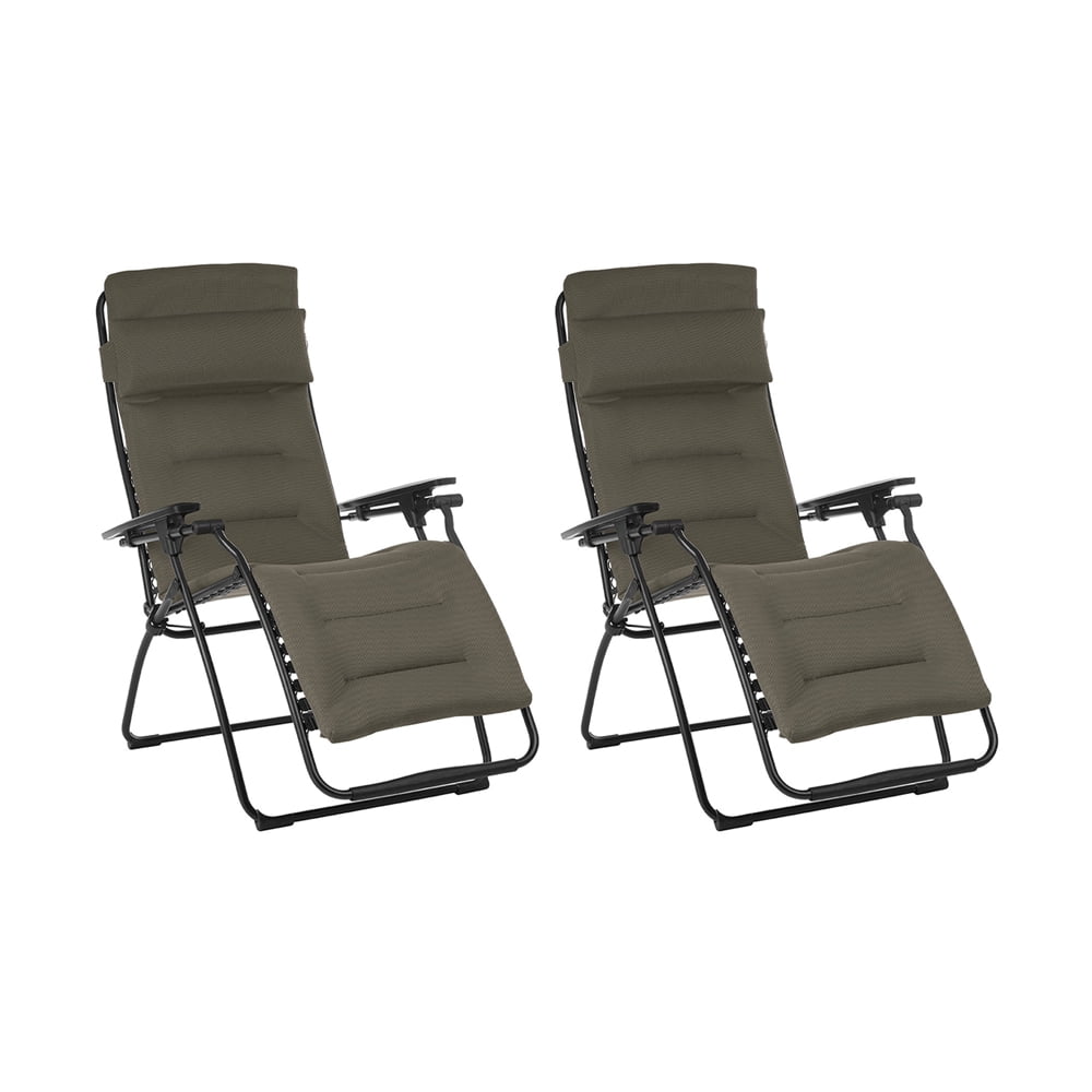 Taupe Zero Gravity Outdoor Recliner Chair 2 Pack N735506