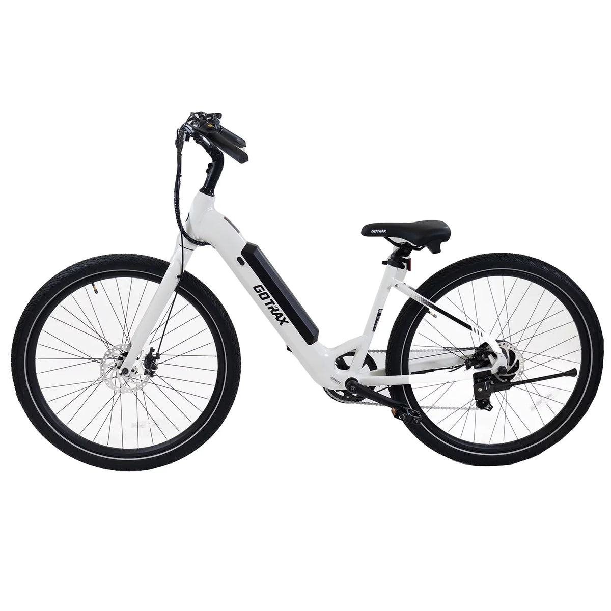 White 27.5" 350W Step Thru Electric Bike Z1378