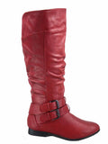Women's Low Heel Round Toe Knee High Riding Boots C23909
