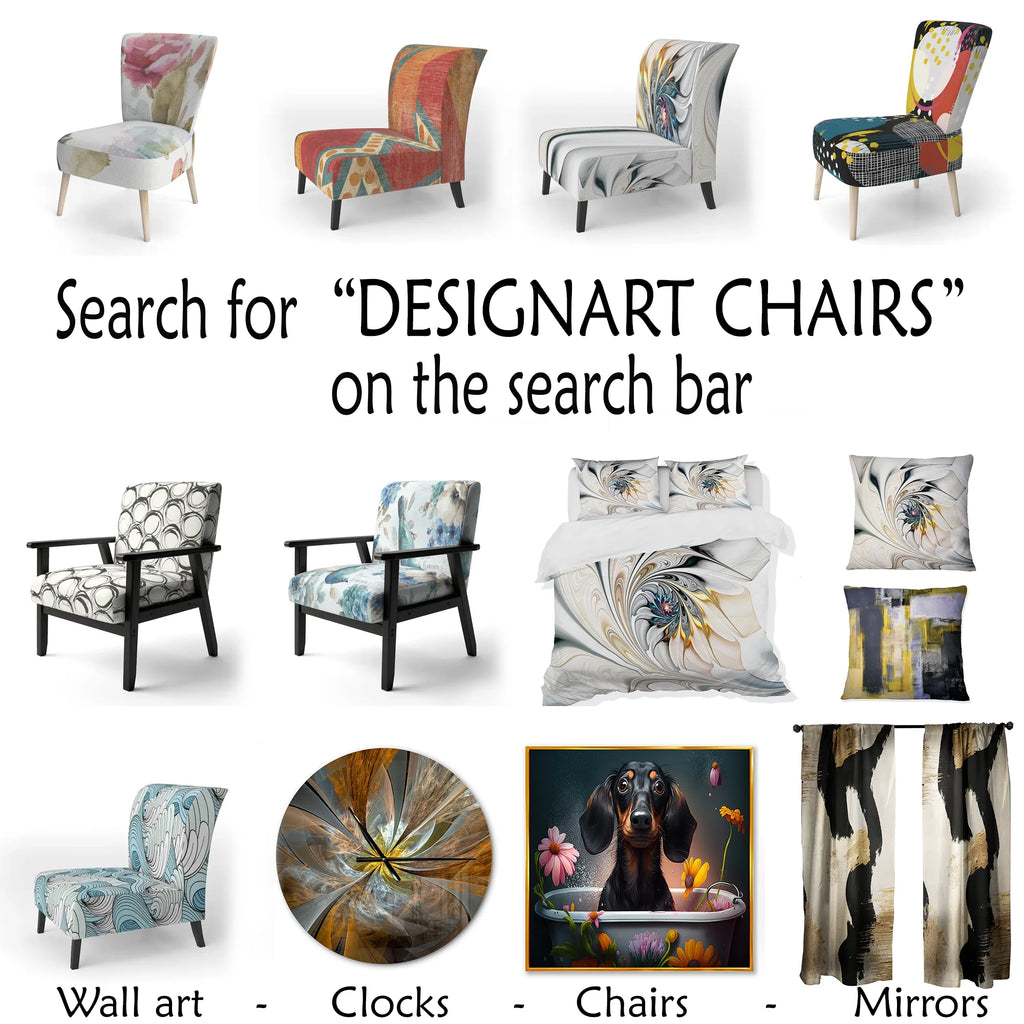 Black Patterned Upholstered Accent Chair T489038
