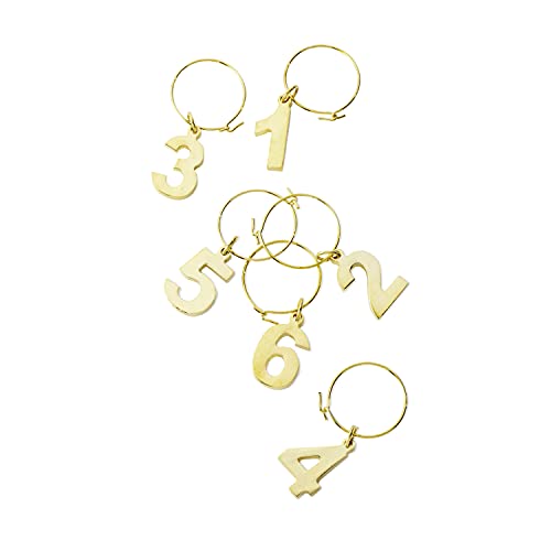 Gold Plated Wine Charms Set of 6 Y886