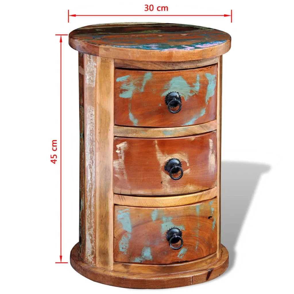 Reclaimed 3 Drawer Solid Wood Cabinet N2235