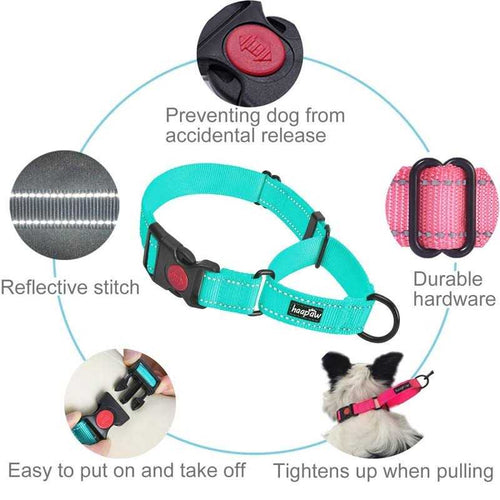 2 Packs Martingale Dog Collar with Quick Release Buckle Reflective D143575