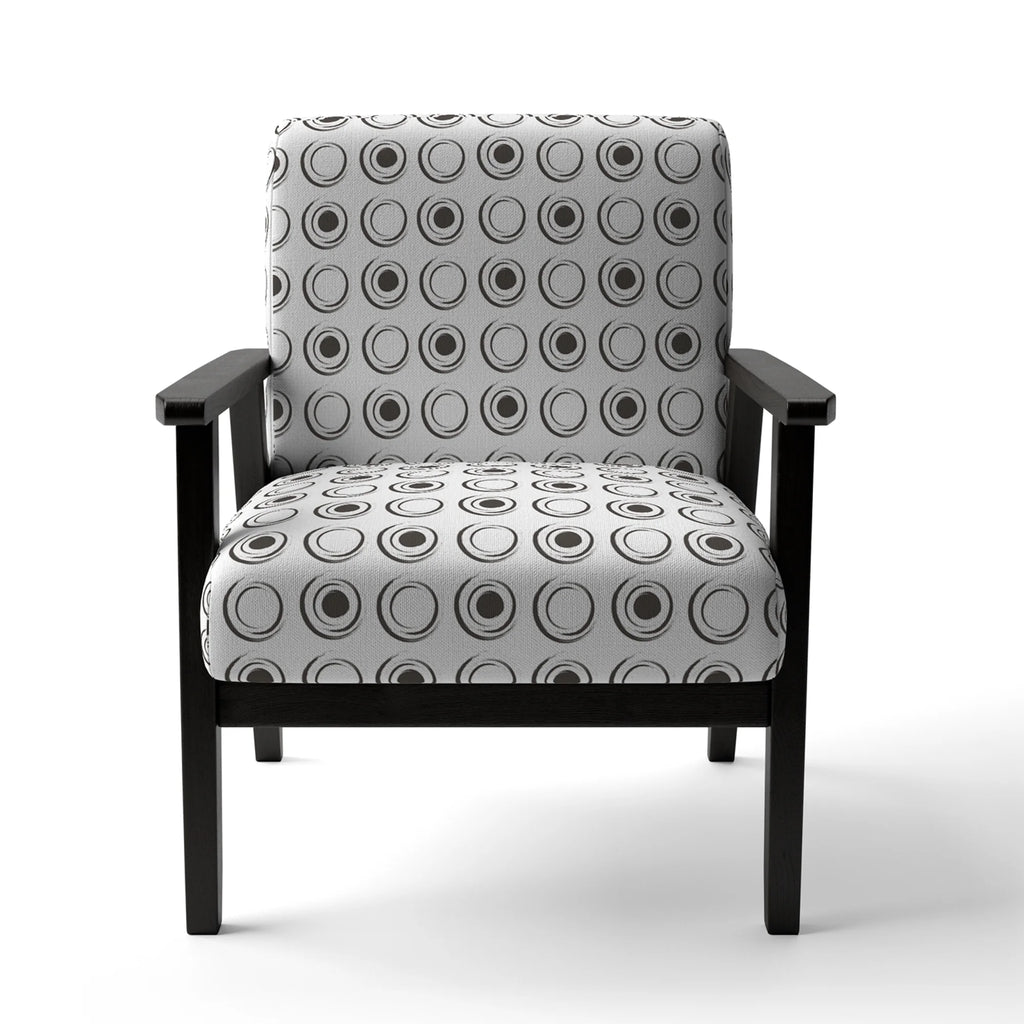 Black Patterned Upholstered Accent Chair T489038
