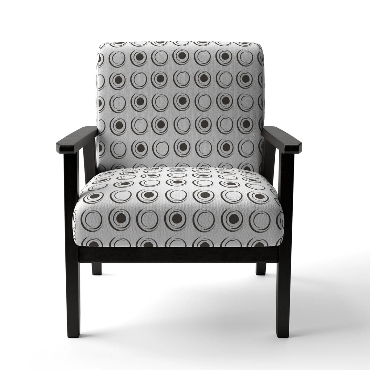 Black Patterned Upholstered Accent Chair T489038
