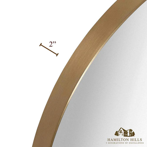 24" Gold Round Metal Frame Mirror O689
