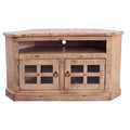 Rustic Curve Corner TV Stand with 2 Glass Panel Doors C362511