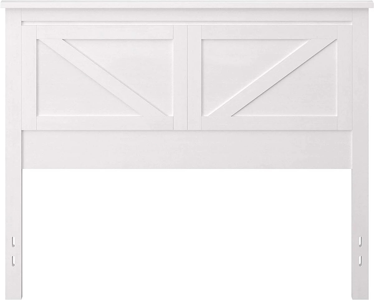 Wood Panel Headboard Gloss White Full Size Q475632