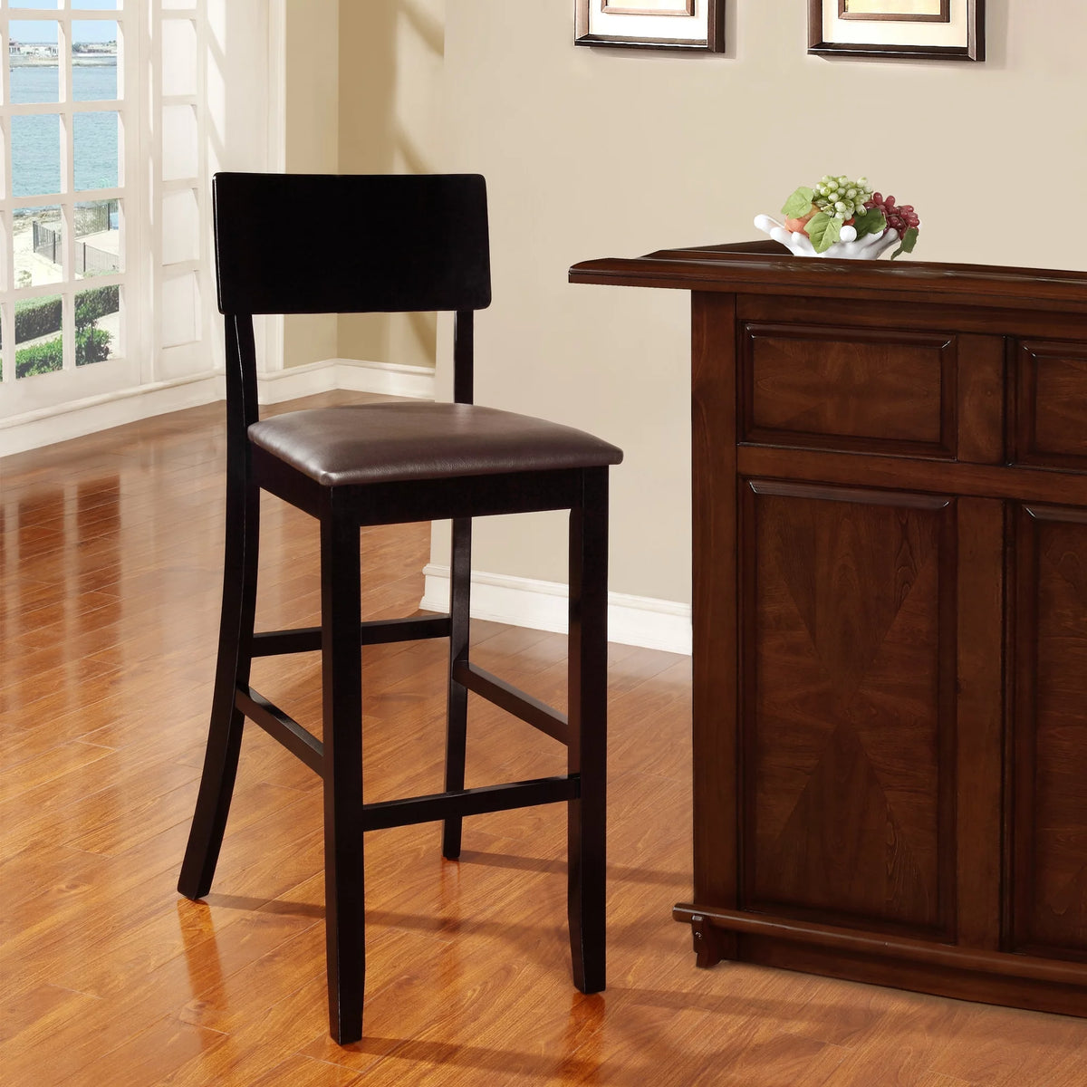 Black 30" Wood Bar Stool T73800