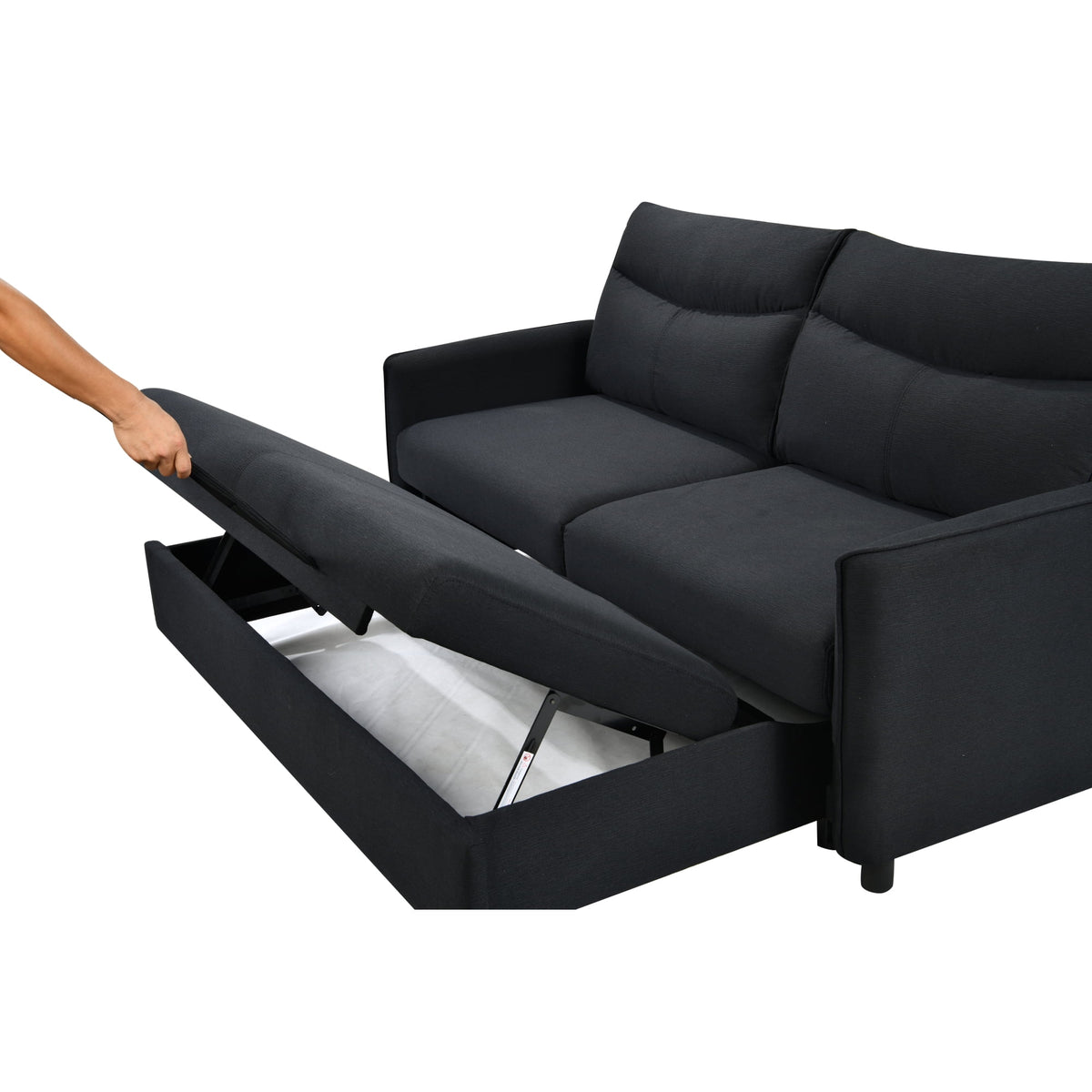 Black Convertible Sleeper Sofa Bed Y673