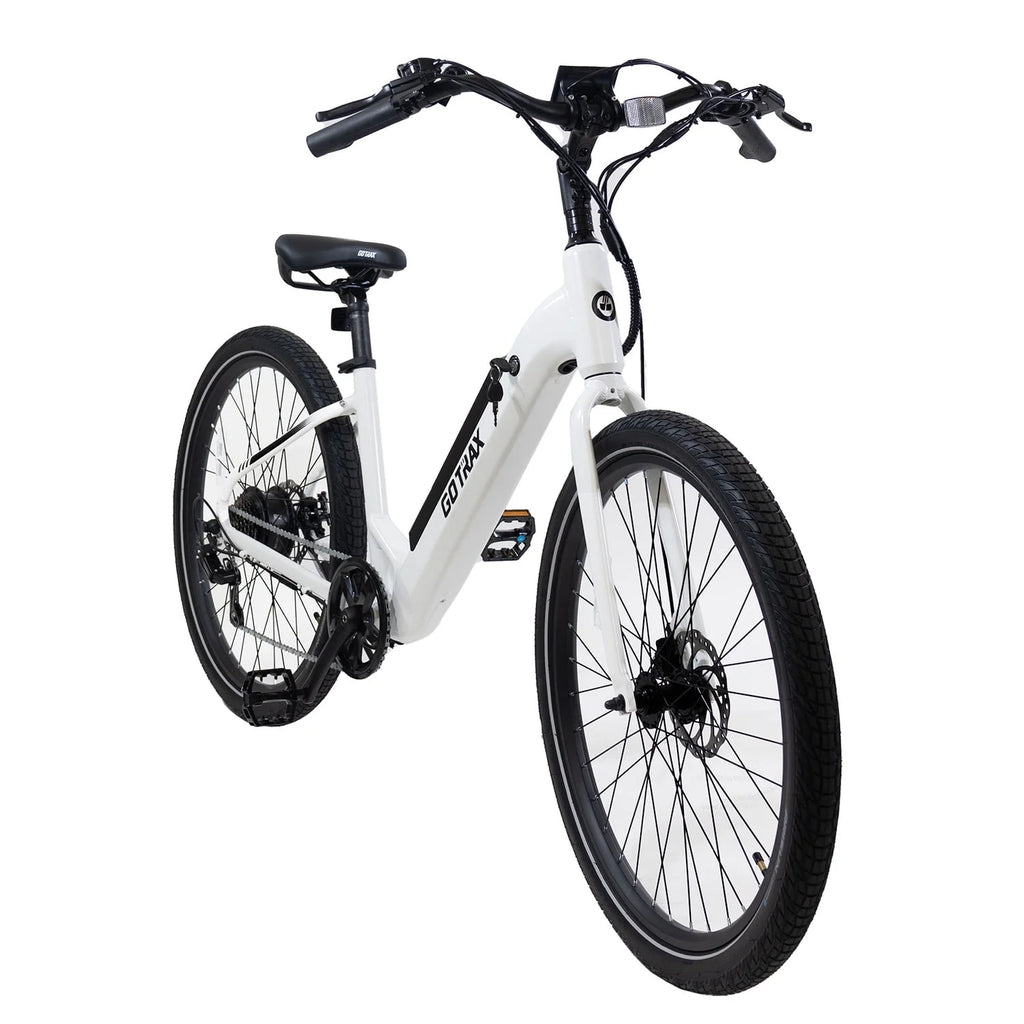 White 27.5" 350W Step Thru Electric Bike Z1378