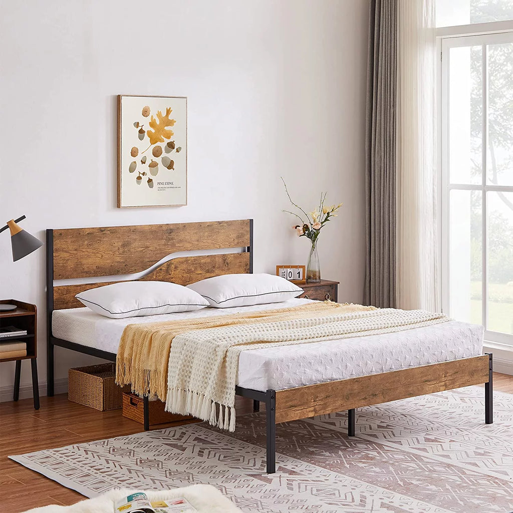 3-Piece Full Bedroom Set with Platform Bed Frame and 2 Nightstand L893