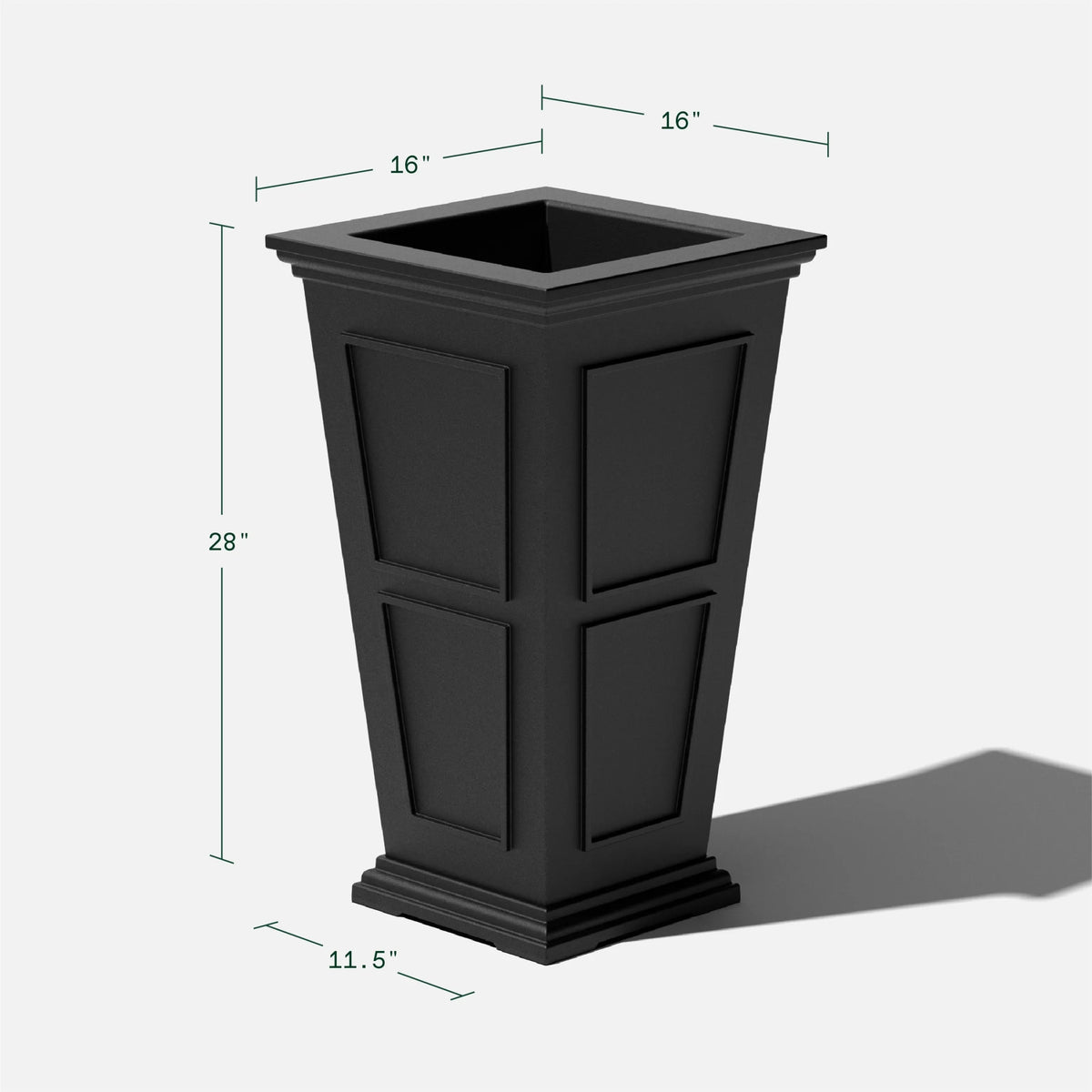 Black 28" Plastic Planter K96621
