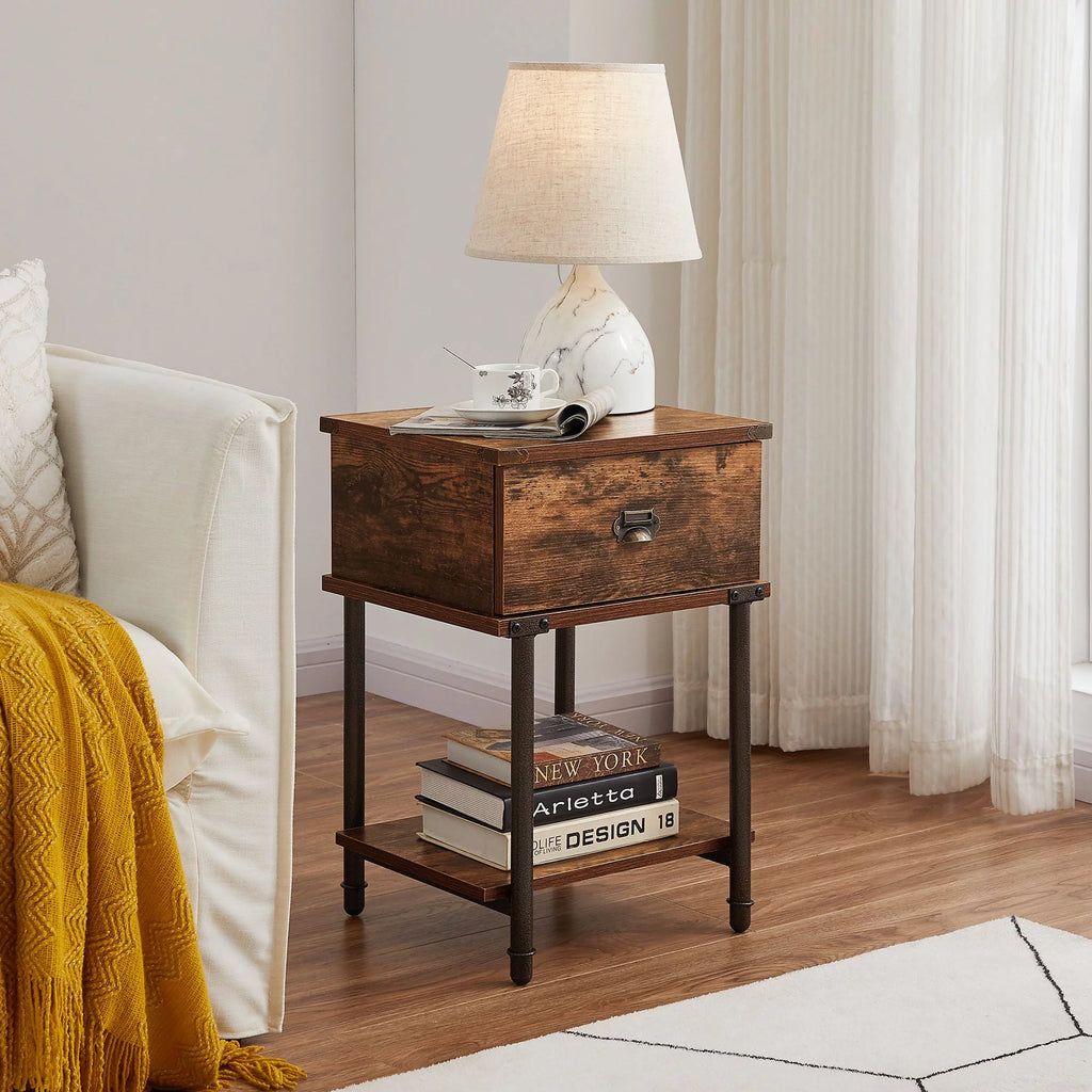 3-Piece Full Bedroom Set with Platform Bed Frame and 2 Nightstand L893