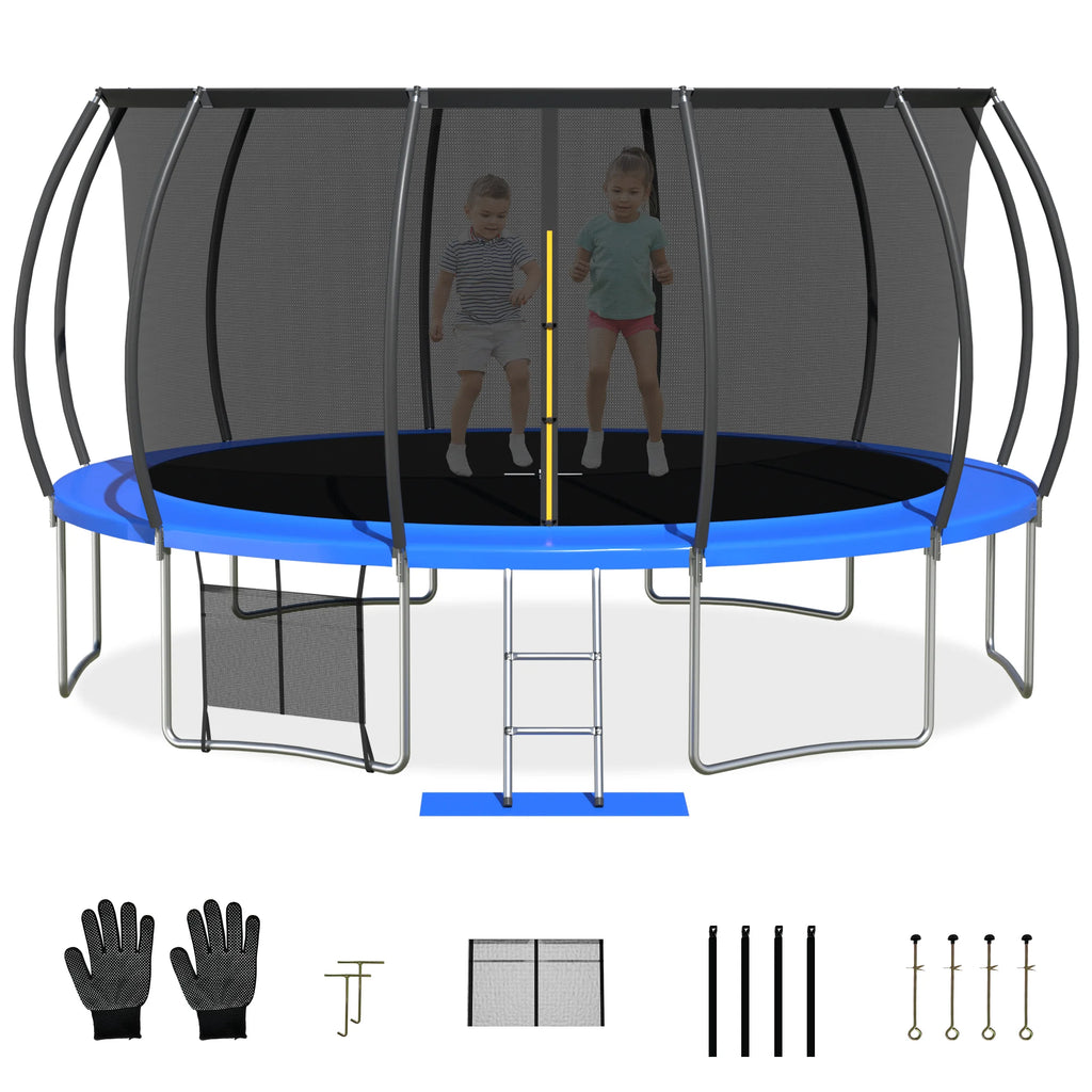 16 FT Trampoline with Safety Enclosure Net and Ladder O60779
