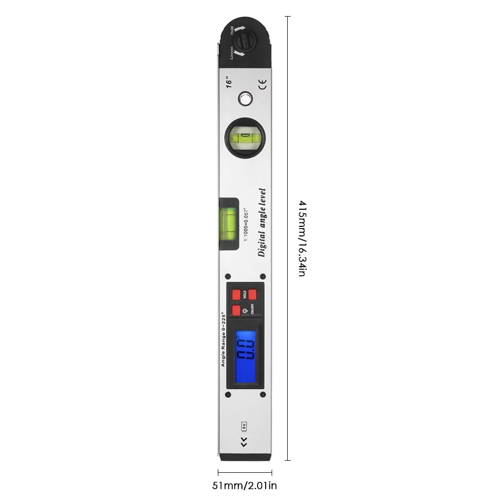 Digital Angle Level Meter 0-225 Degree 16inch 400mm Electronic Protractor R149067