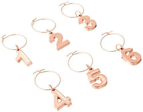 Gold Plated Wine Charms Set of 6 Y886
