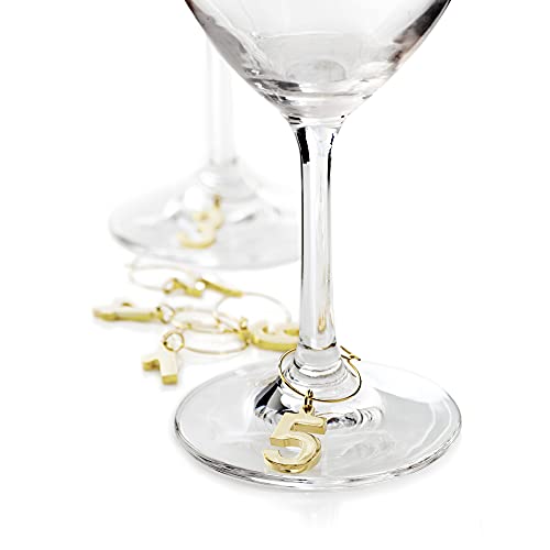 Gold Plated Wine Charms Set of 6 Y886