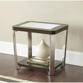 Mirror Top End Table in Espresso Chocolate A315