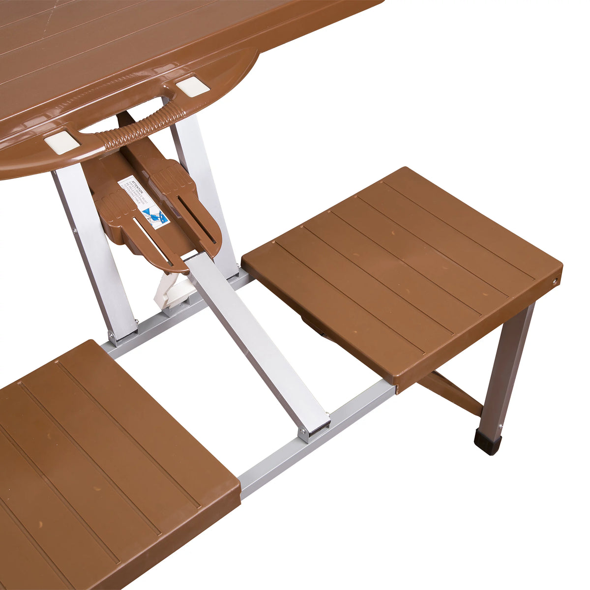 Picnic Table and Umbrella Combo Brown High Impact Plastic U8083