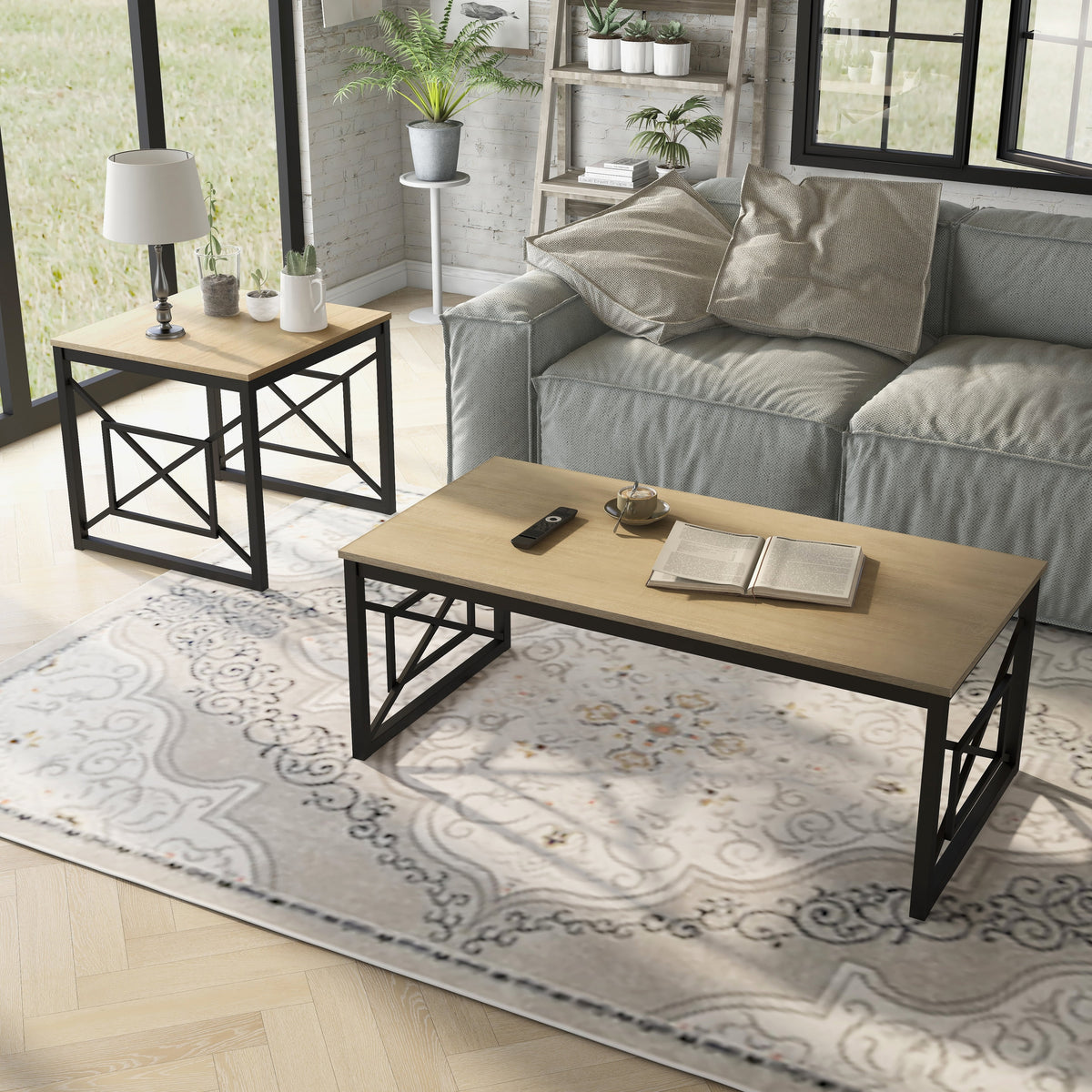 Steel 2-Piece Coffee Table Set K92043