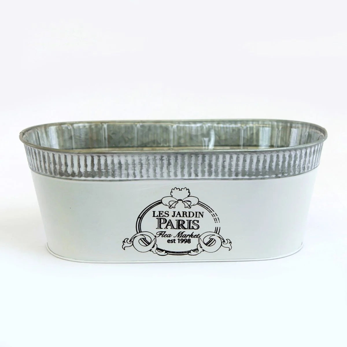 Gray Ribbed Planter E514