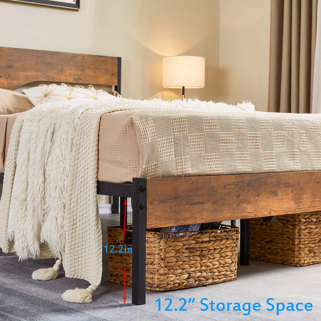3-Piece Full Bedroom Set with Platform Bed Frame and 2 Nightstand L893