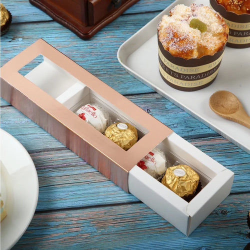 20 Rose Gold Truffle Box with 4-Piece Plastics Tray Q6282