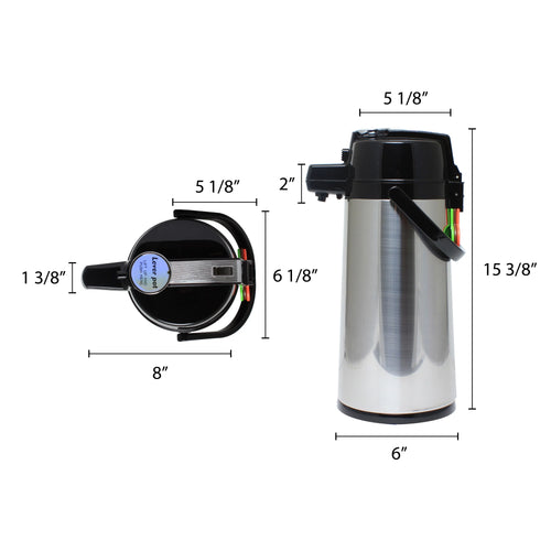 2.2 Liter Stainless Steel Glass Lined Airpot L9701