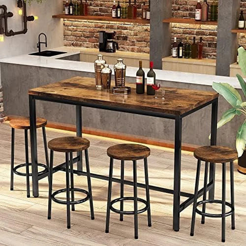 3 Pieces Dining Set Kitchen Table and Chairs for 2 White Beige K709