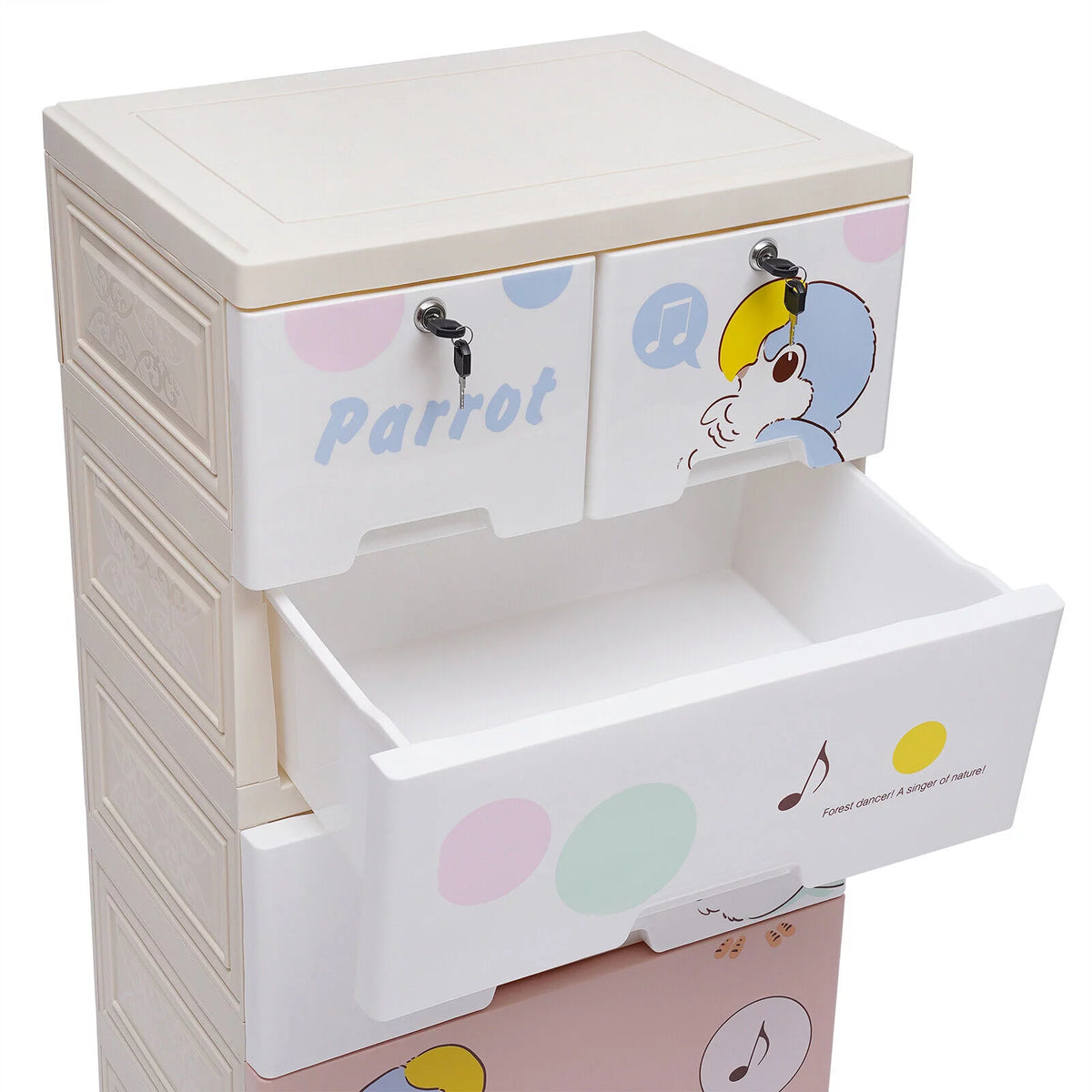 Plastic 6 Drawer Rolling Dresser Storage Cabinet O696662