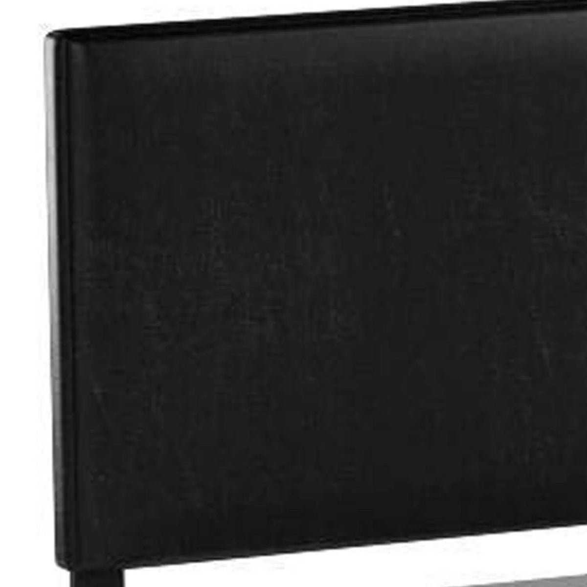 Full Size Black Wood Upholstered Bed J3652