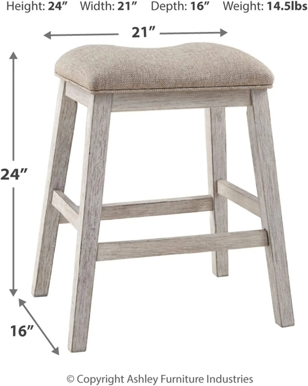 24" Counter Height Upholstered Barstool, Set of 2 X3391