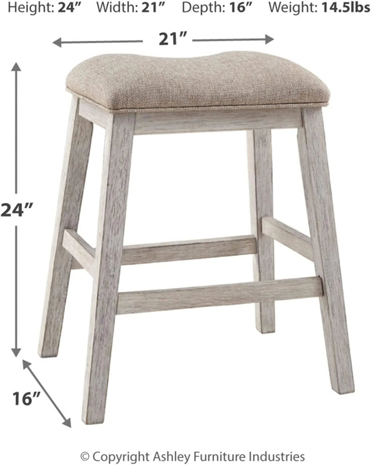 24" Counter Height Upholstered Barstool, Set of 2 X3391