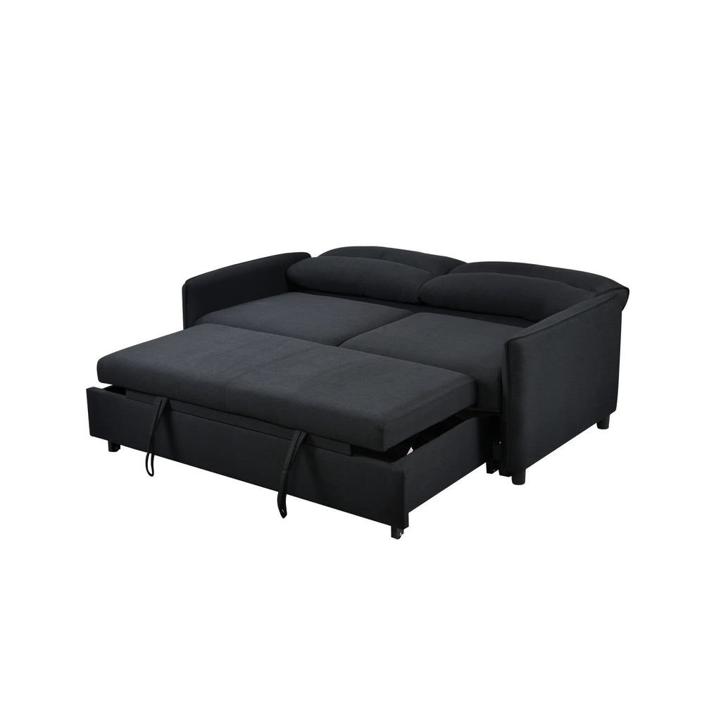 Black Convertible Sleeper Sofa Bed Y673