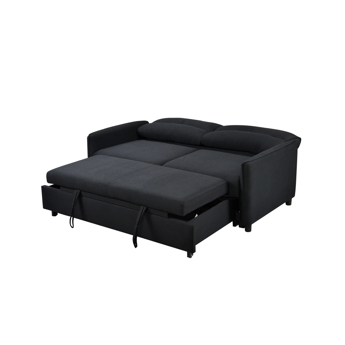 Black Convertible Sleeper Sofa Bed Y673