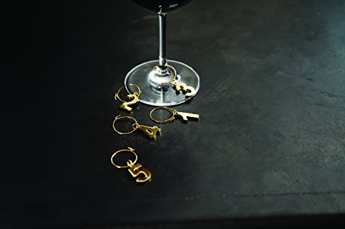 Gold Plated Wine Charms Set of 6 Y886
