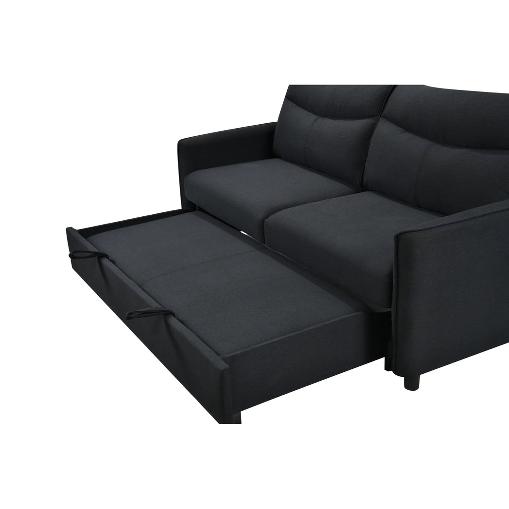 Black Convertible Sleeper Sofa Bed Y673