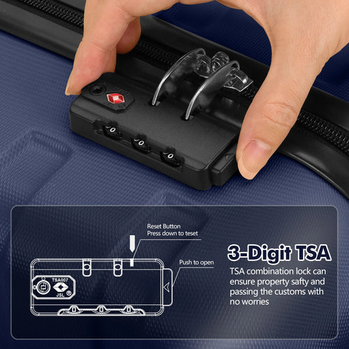 3PCS PC+ABS Hardside Lightweight Luggage Set with TSA Lock S816828