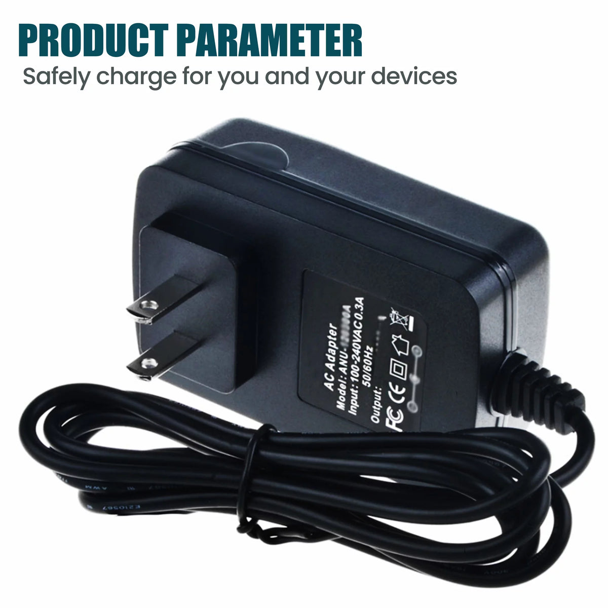 4ft AC-DC Adapter Replacement Power Supply Cord Cable B722