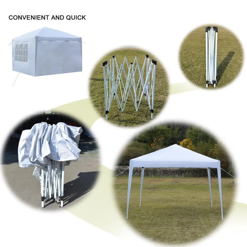 10 x 10 ft Heavy Duty Pop Up Canopy Tent with 4 Removable Sidewalls T95610