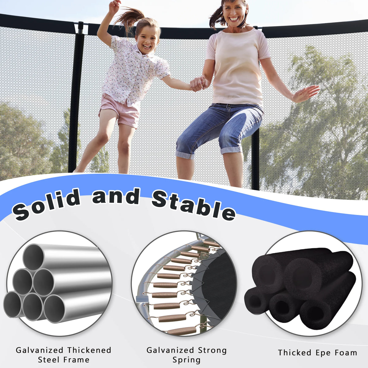 16 FT Trampoline with Safety Enclosure Net and Ladder O60779