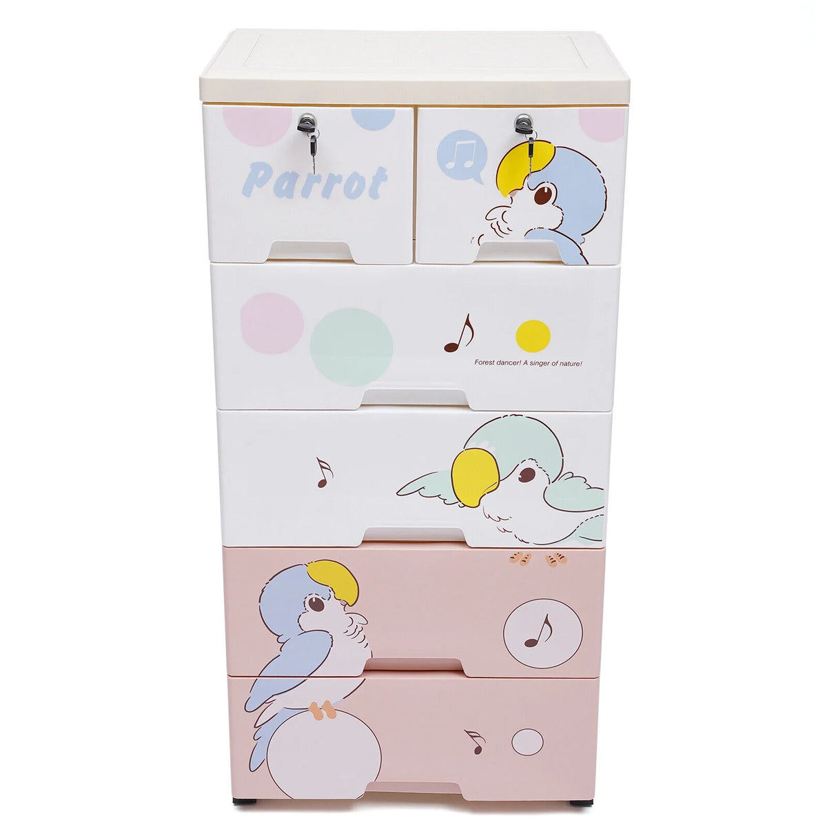 Plastic 6 Drawer Rolling Dresser Storage Cabinet O696662