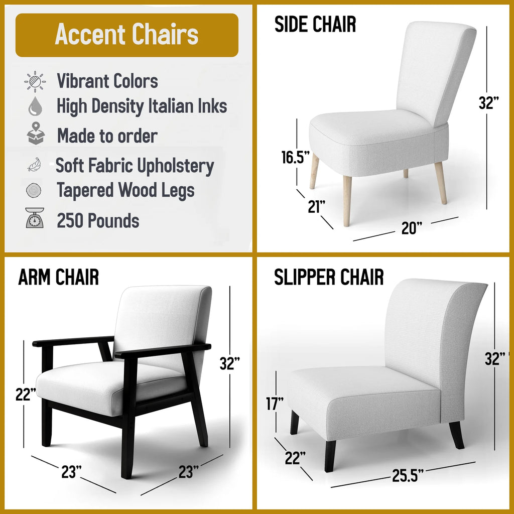 Black Patterned Upholstered Accent Chair T489038